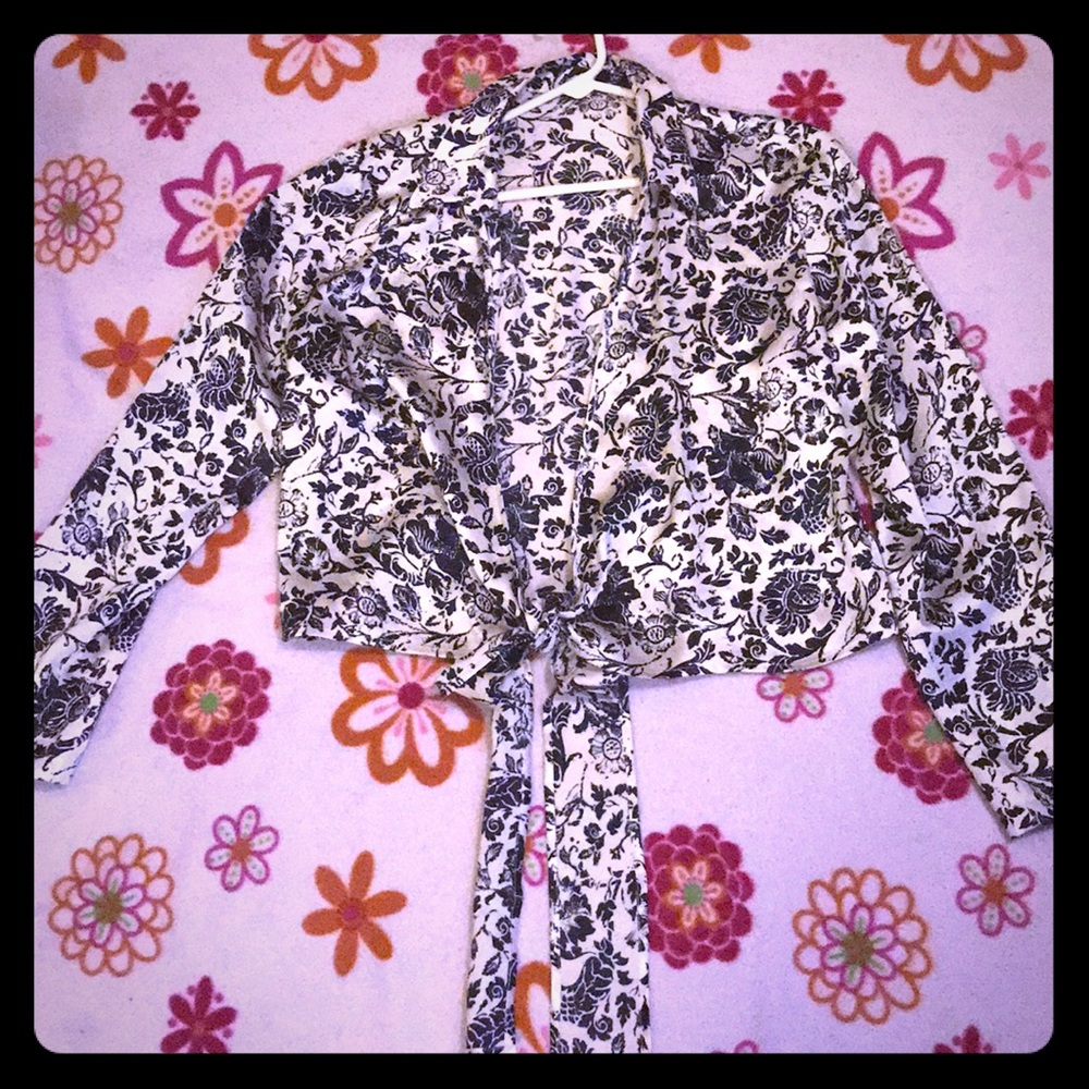 Black and White Blouse